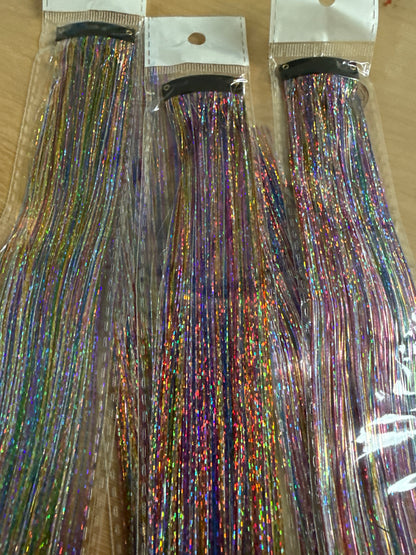 FMH - Clip-in volle hair tinsels glitter per stuk