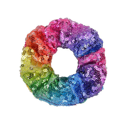 FMH - Glitter Pailletten Sequin Scrunchie elastiek dressuurknot knotband (div. kleuren)