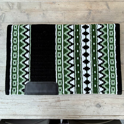 SB046 - Western oversized showblanket A - Zwart, groen, olijf