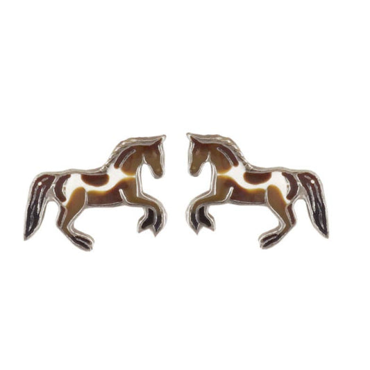 Janusch - 925 zilveren oorknopjes met bonte paard