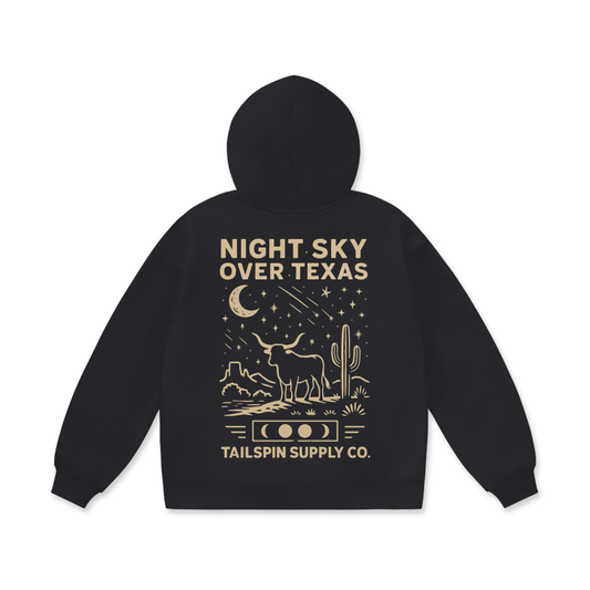 Tailspin - Night sky over Texas Hoodie unisex
