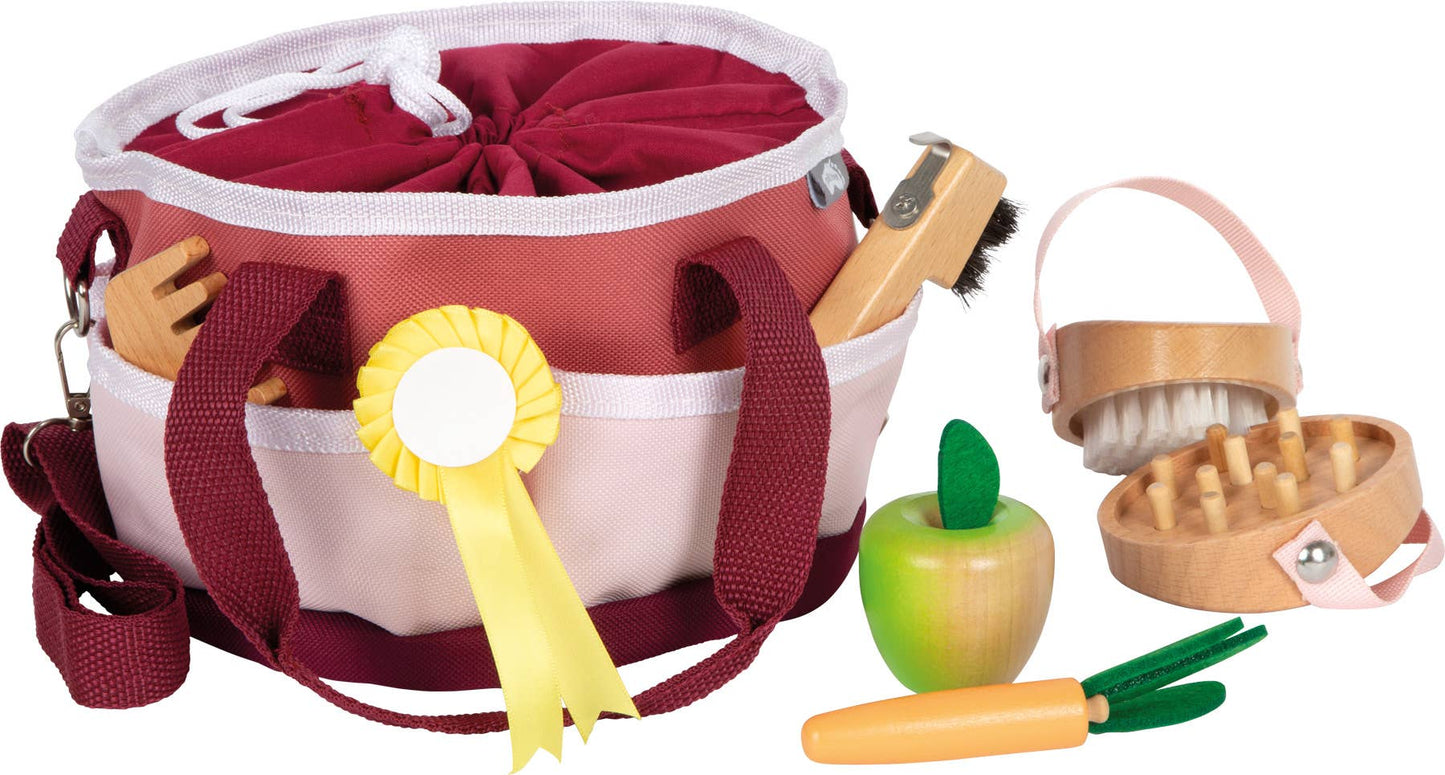 Small Foot - Hobby Horse Paardenverzorgingsset met tas rood
