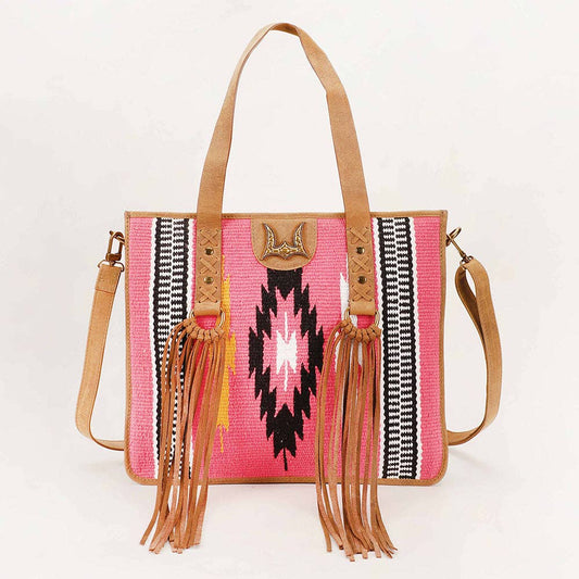 Myra Bag - Bolsa Loyal West Country de lana rosa y cuero