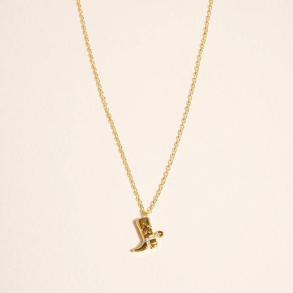 Designature - Collana stivali western cowgirl placcata oro