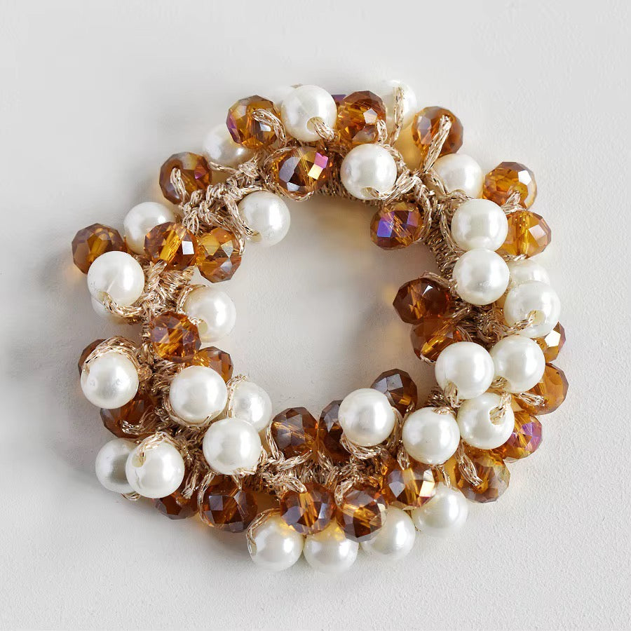 FMH - Glitterelastiek Pearl Party parels en glitterkralen (div. kleuren)
