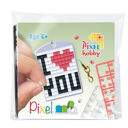 PixelHobby - Pixel Classic Medaillon Schlüsselanhänger Pferd/ Hund/ Einhorn/ Love