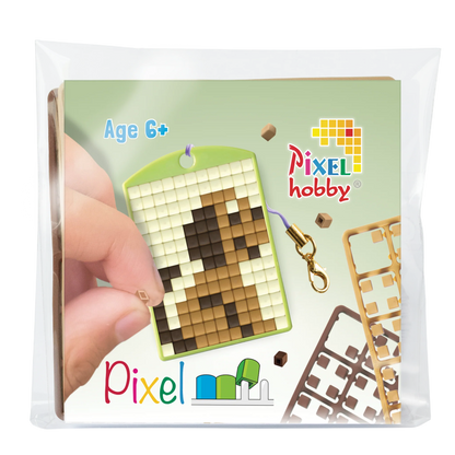 PixelHobby - Pixel Classic Medaillon Schlüsselanhänger Pferd/ Hund/ Einhorn/ Love