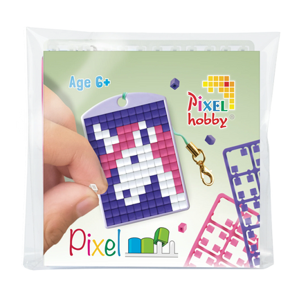 PixelHobby - Pixel Classic Medaillon Schlüsselanhänger Pferd/ Hund/ Einhorn/ Love