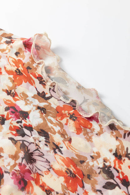 Pretty Bash - Bloemen Mesh Top Lange Mouwen