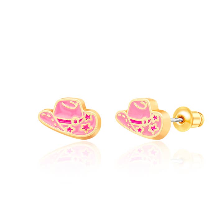 Girl Nation - Boucles d'oreilles chapeau de cowgirl western