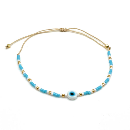 Parsley & Pepper - Armband Japanse glasparels geluksbrenger Nazar X Miyuki