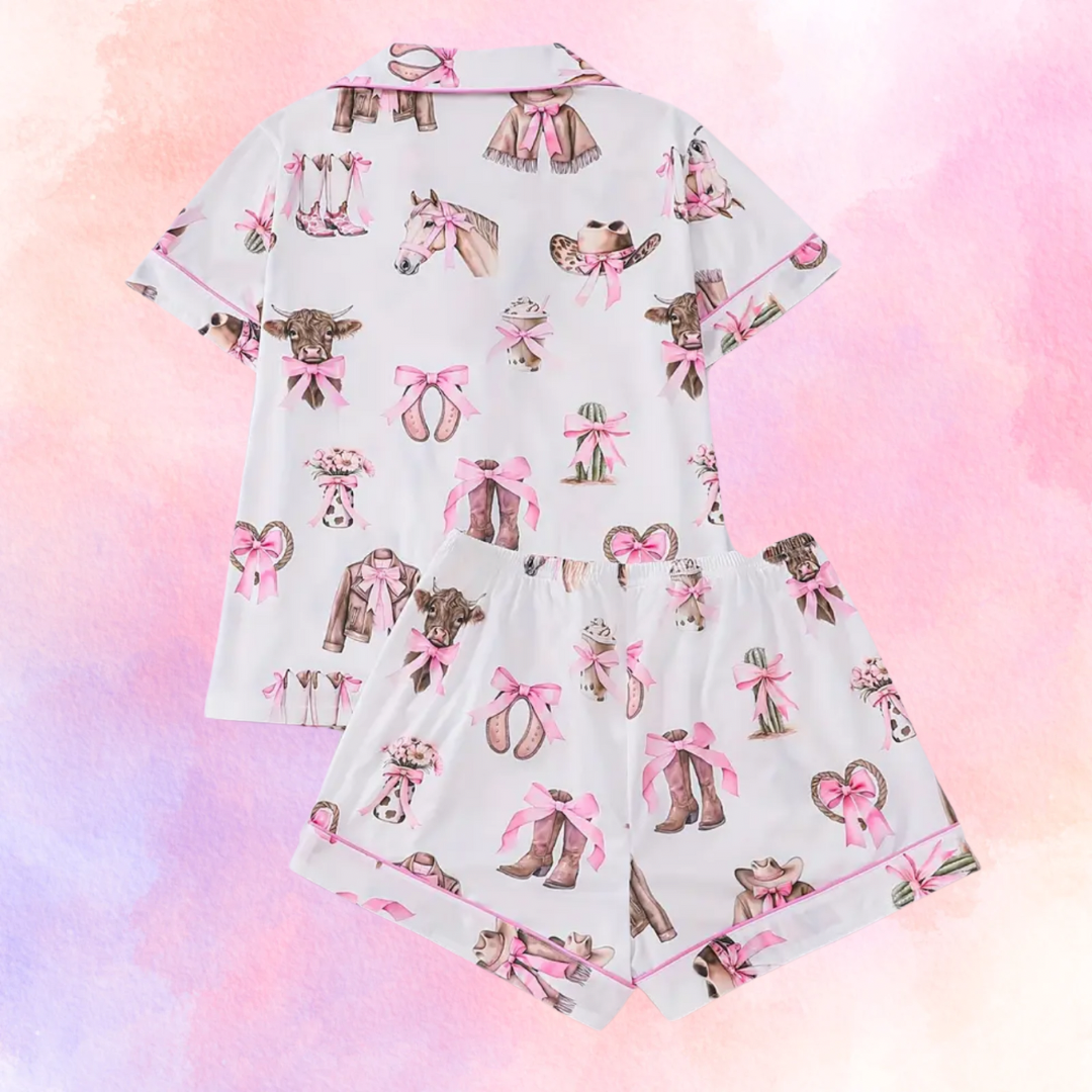 FMH - Damen Sommer Pyjama Set/Loungeanzug Cutest Cowgirl