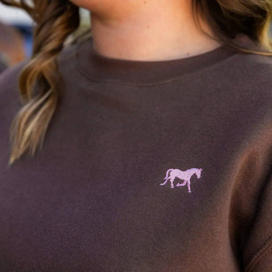 Bridle Up Hope - Pull charme châtaigne avec broderie cheval