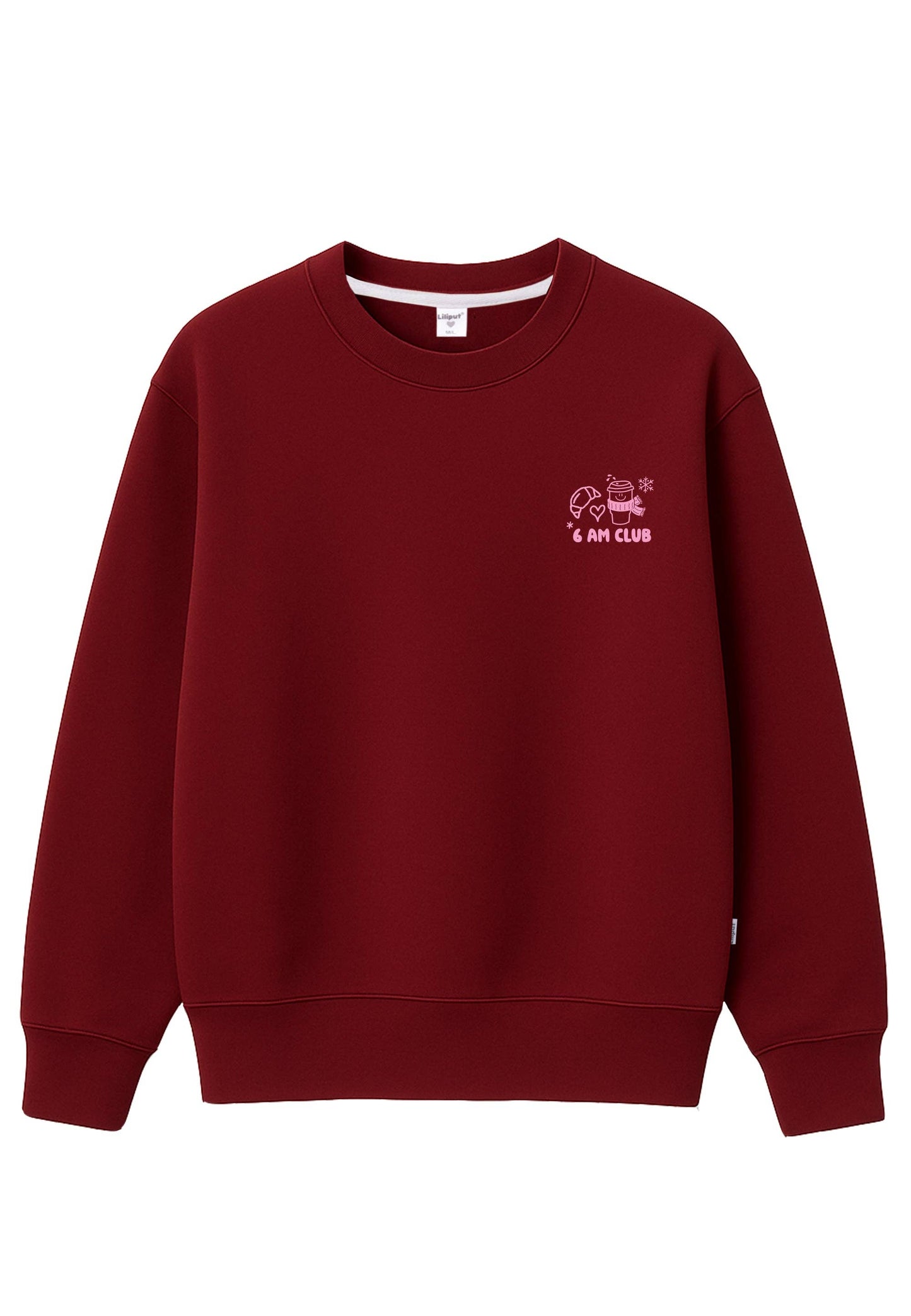 Liliput - Sweatshirt bordeaux 6am Club Coffee trui