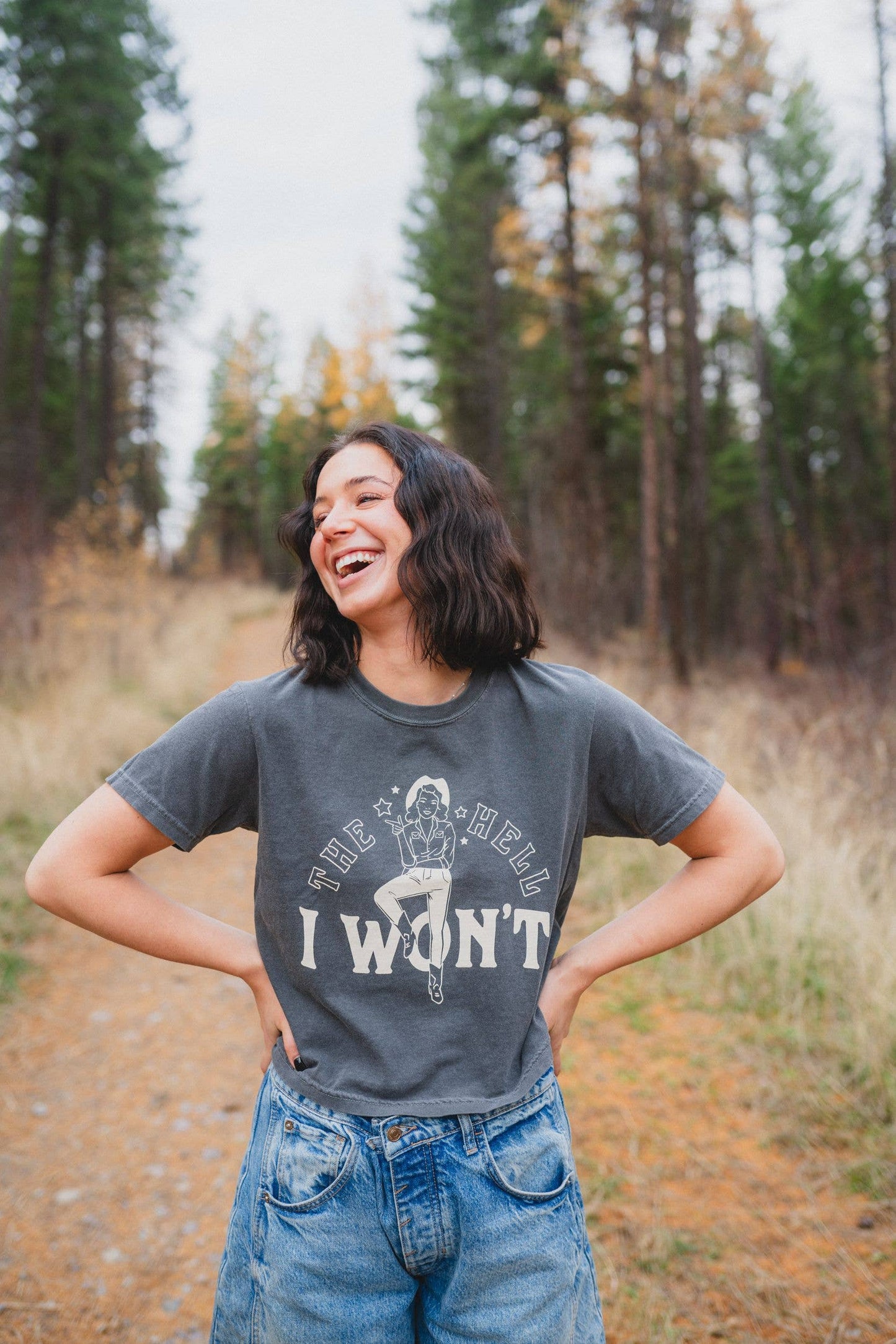 The Montana Scene - T-shirt boxy The Hell I Won't