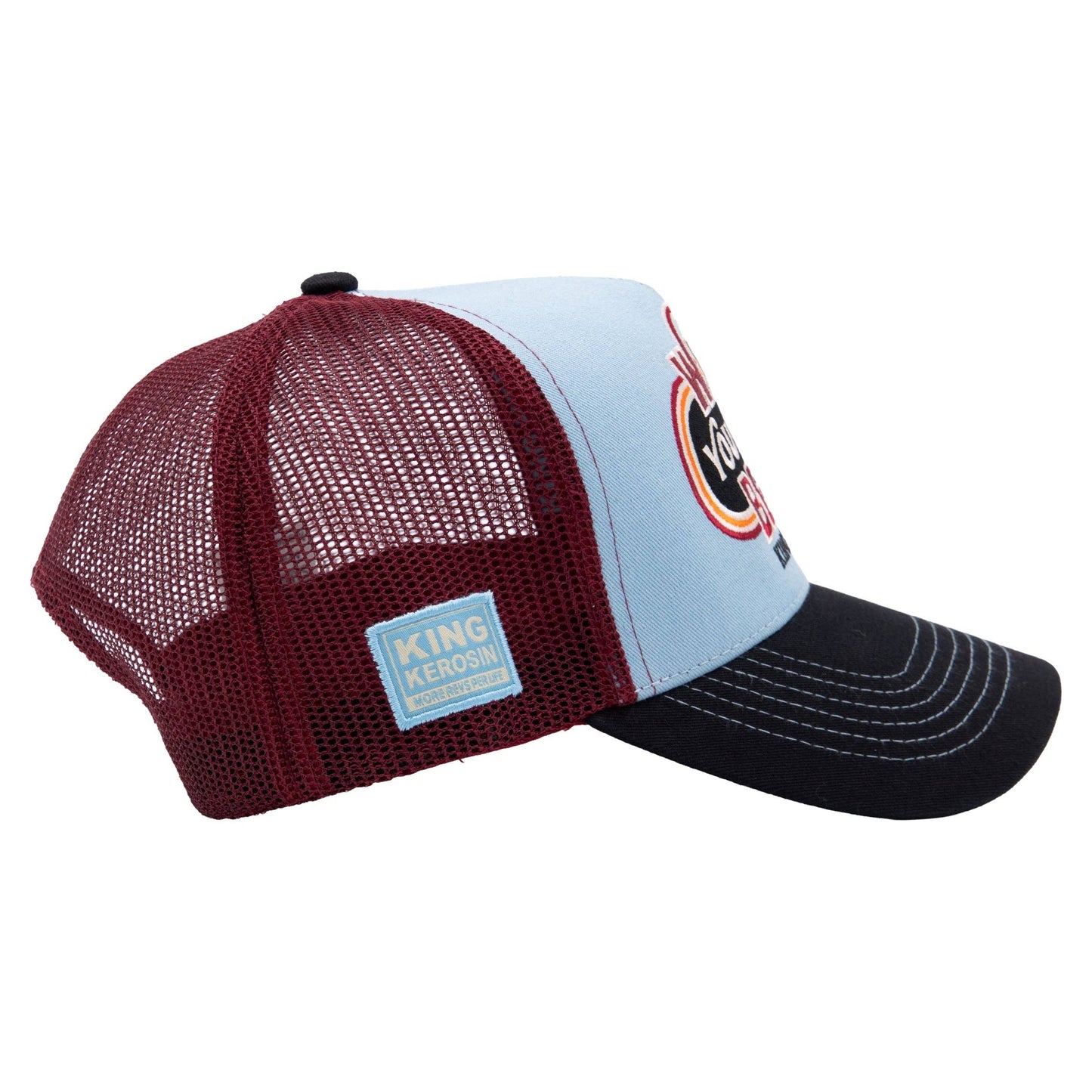 King Kerosin - Casquette trucker Wish You Were Beer en bleu clair/bordeaux