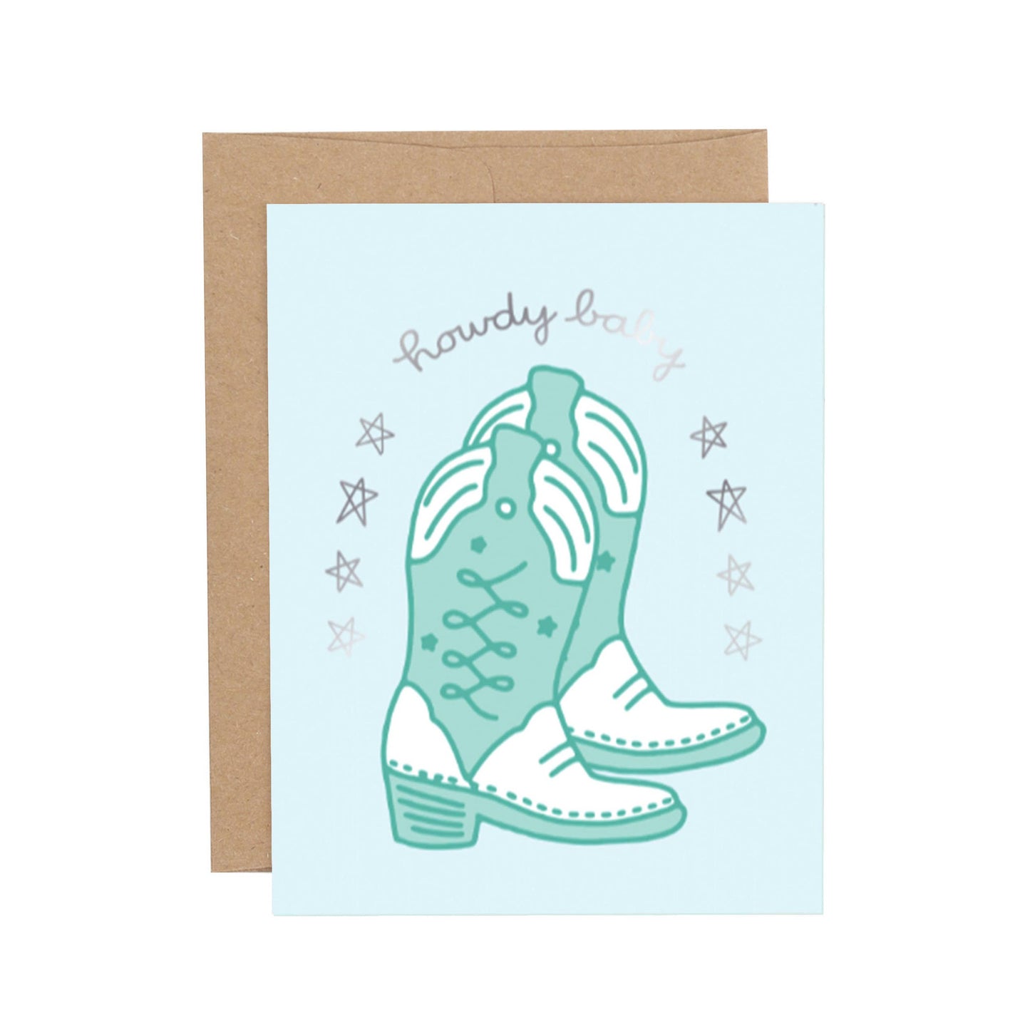 Callie Danielle - Howdy Baby Western Blue greeting card