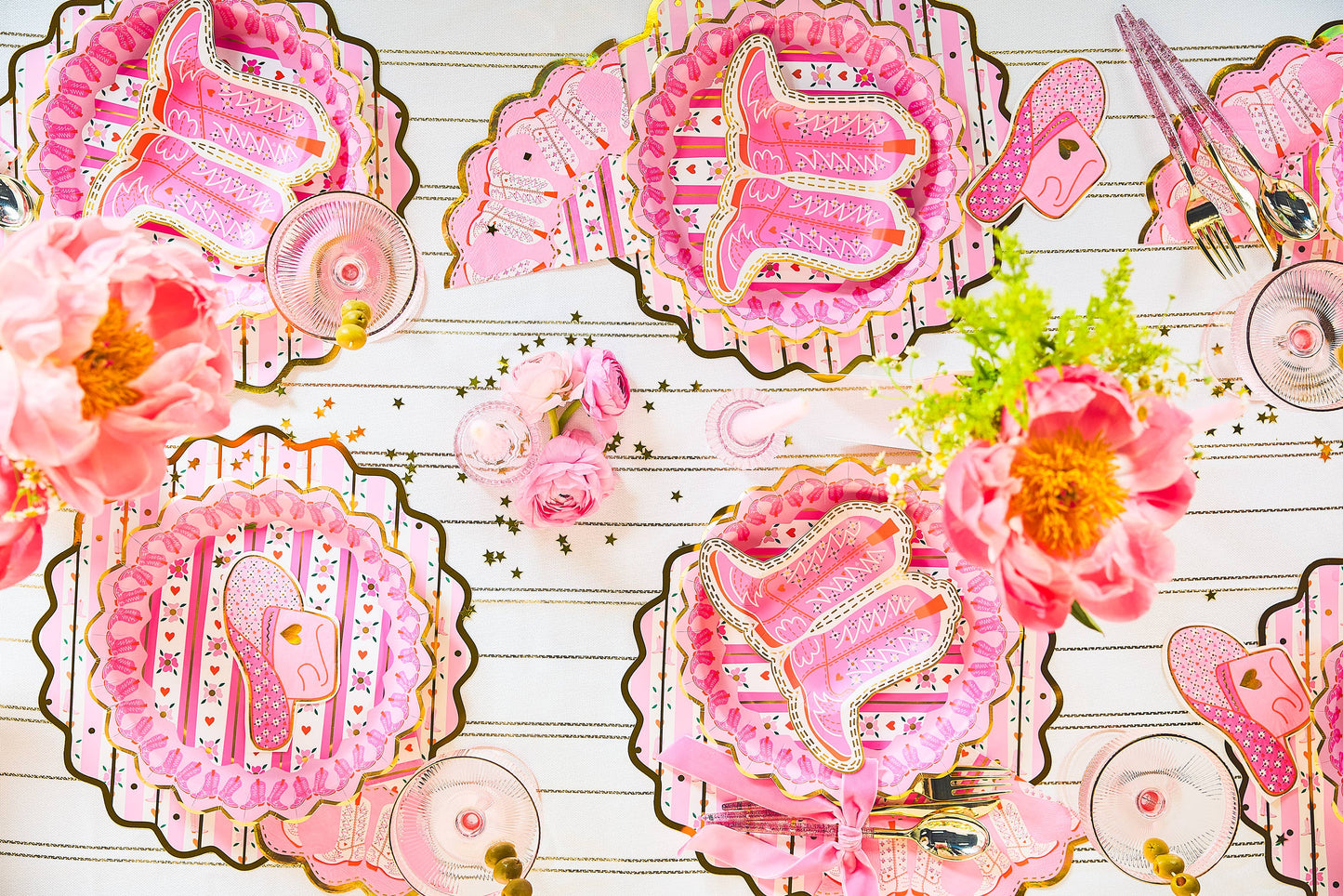 Packed Party - Set di tovagliette 'Western Boot Scoot Blooms'
