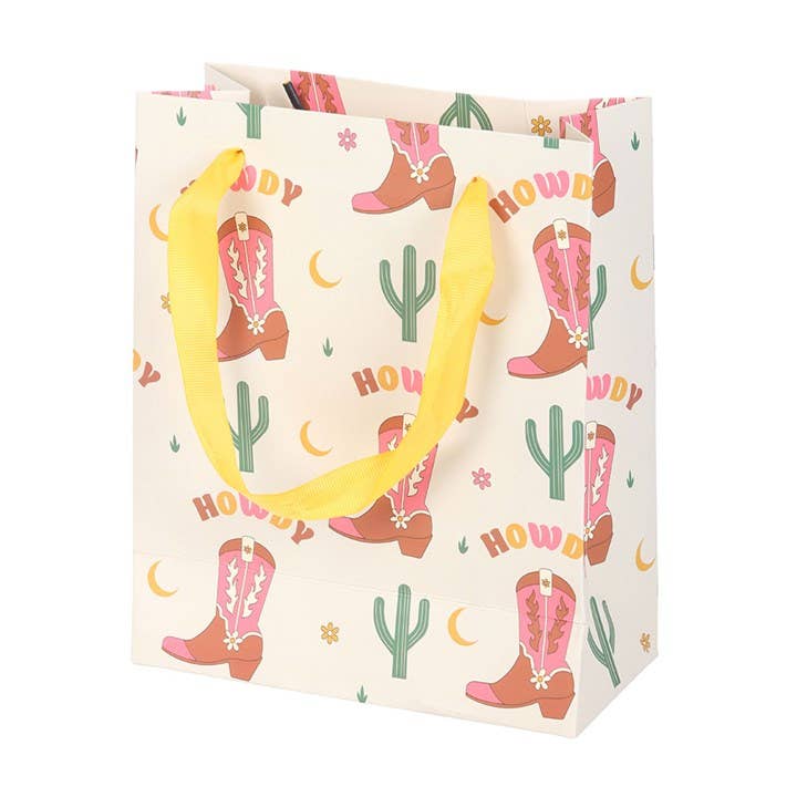 Something Different - Bolsa de regalo con estampado de bota de vaquero 23 cm