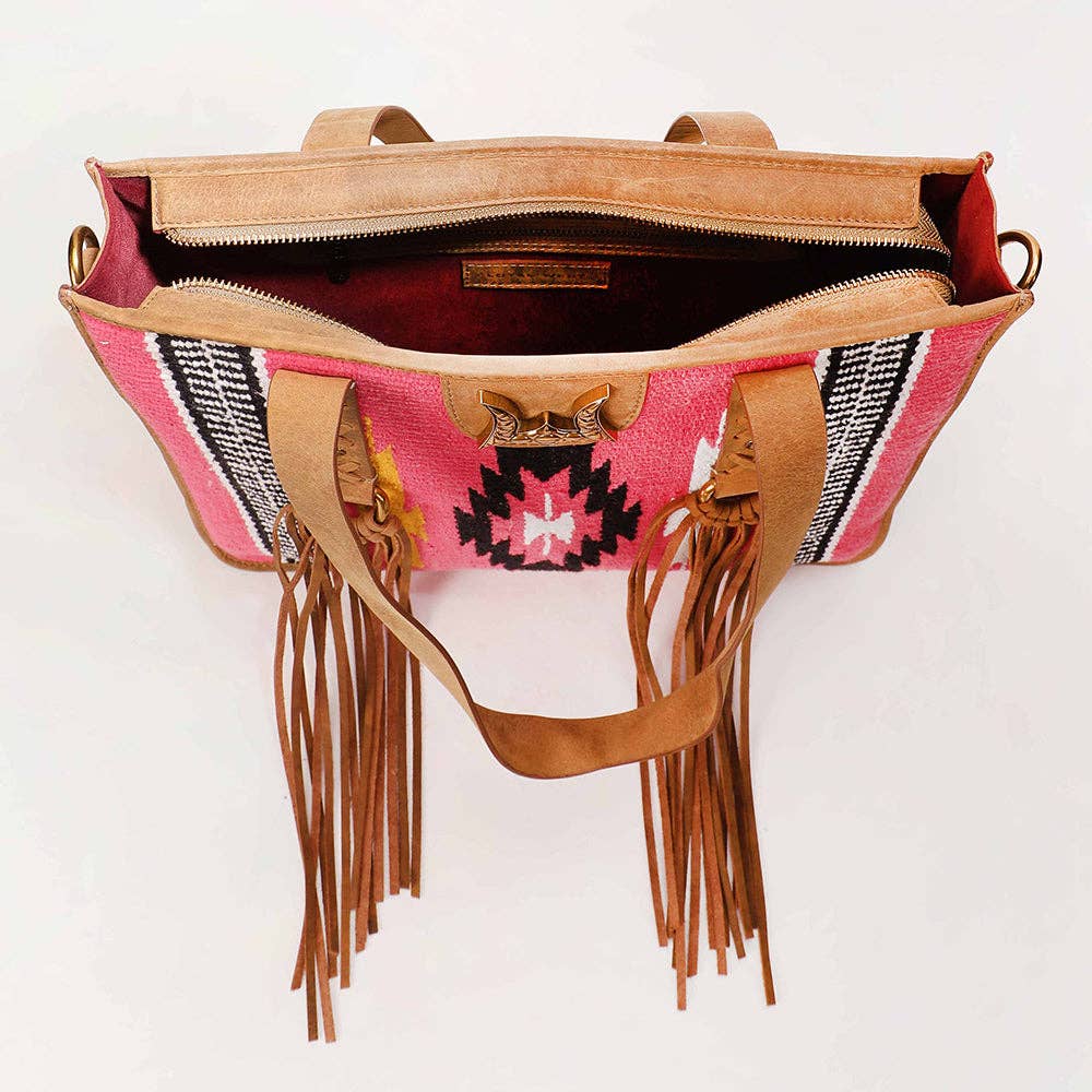 Myra Bag - Loyal West Country Tas roze wol en leder