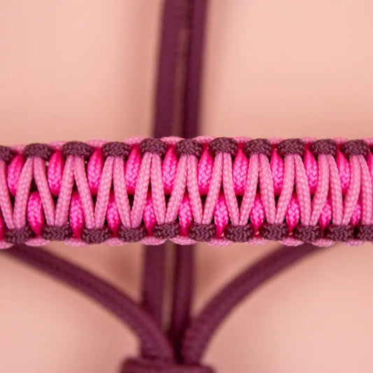 Horse Rope Shop - Azar 'Fluffy Candy' Bordeaux/Pink Lead Rope