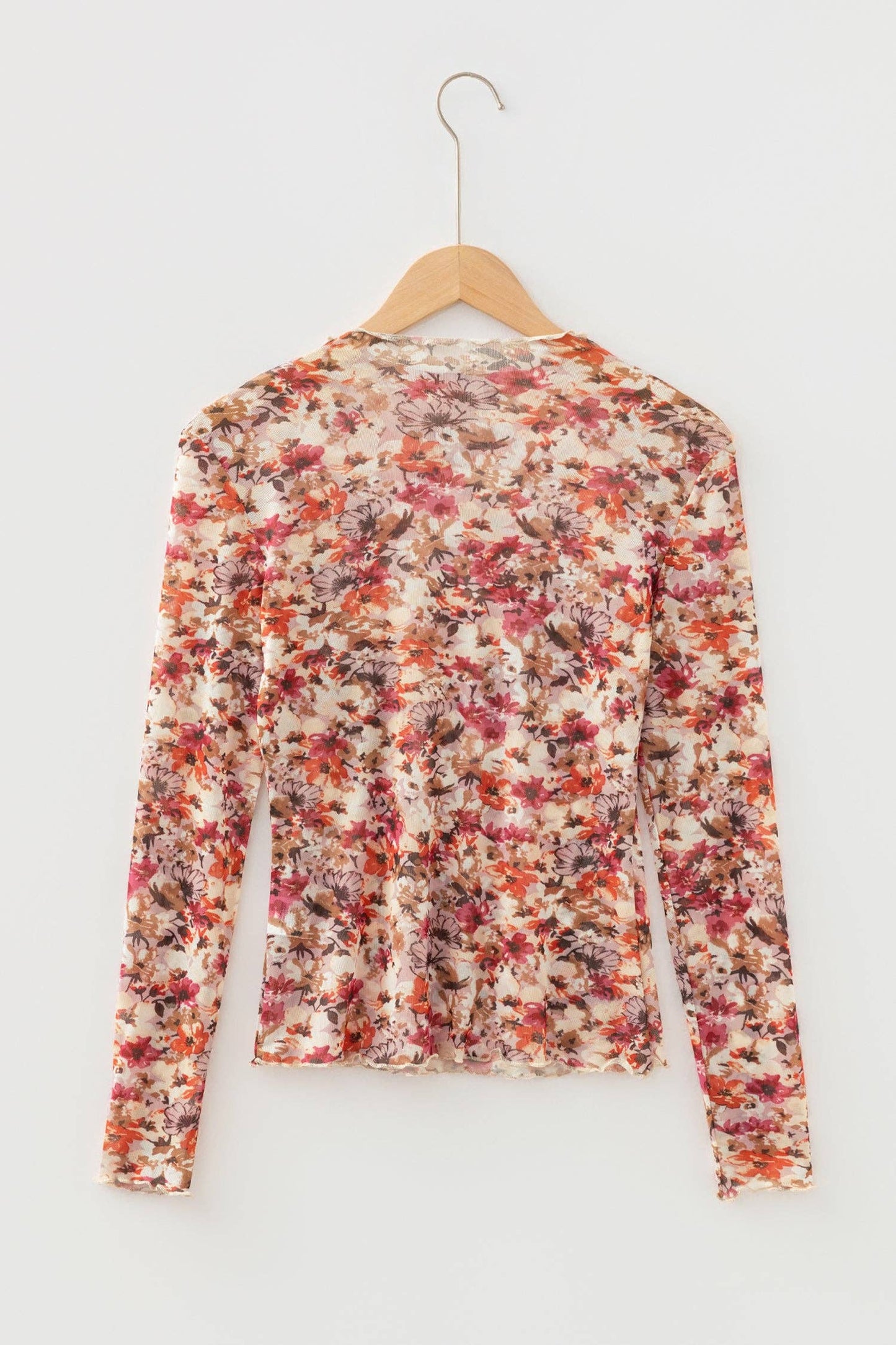 Pretty Bash - Bloemen Mesh Top Lange Mouwen