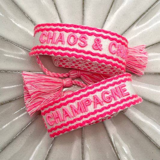 Parsley & Pepper - Chaos & Champagne armband wit/ roze