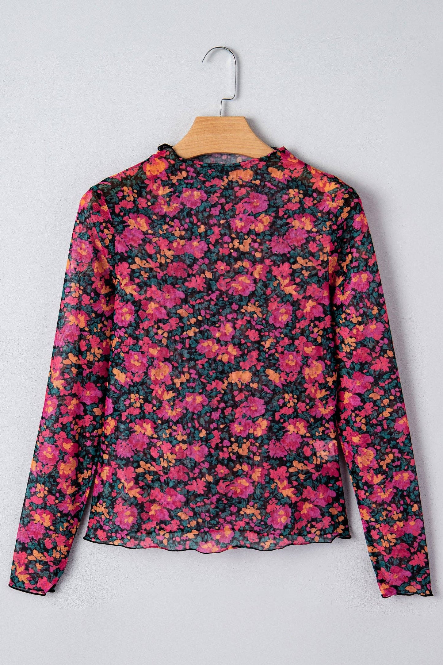 Pretty Bash - Bloemenmesh lange mouwen coltrui top