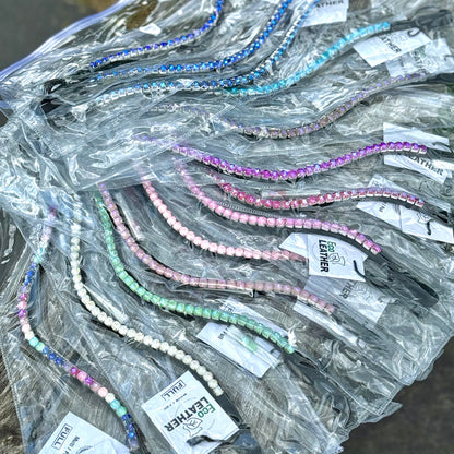 FMH - Funkelnde Frontriemen ‘Big stone’ Wave mit 8mm Steinen in verschiedenen Farben