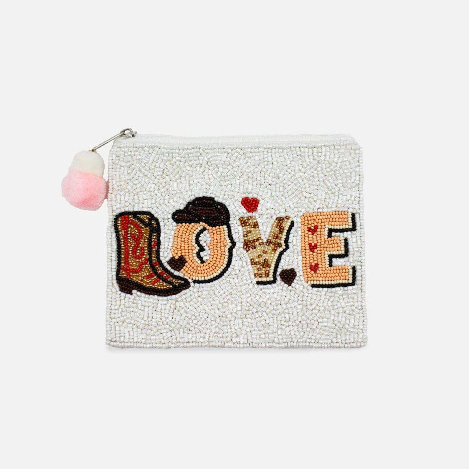Pizzazz Inc - Beaded Bag Kraaltjes muntenzakje portemonnee Western Love