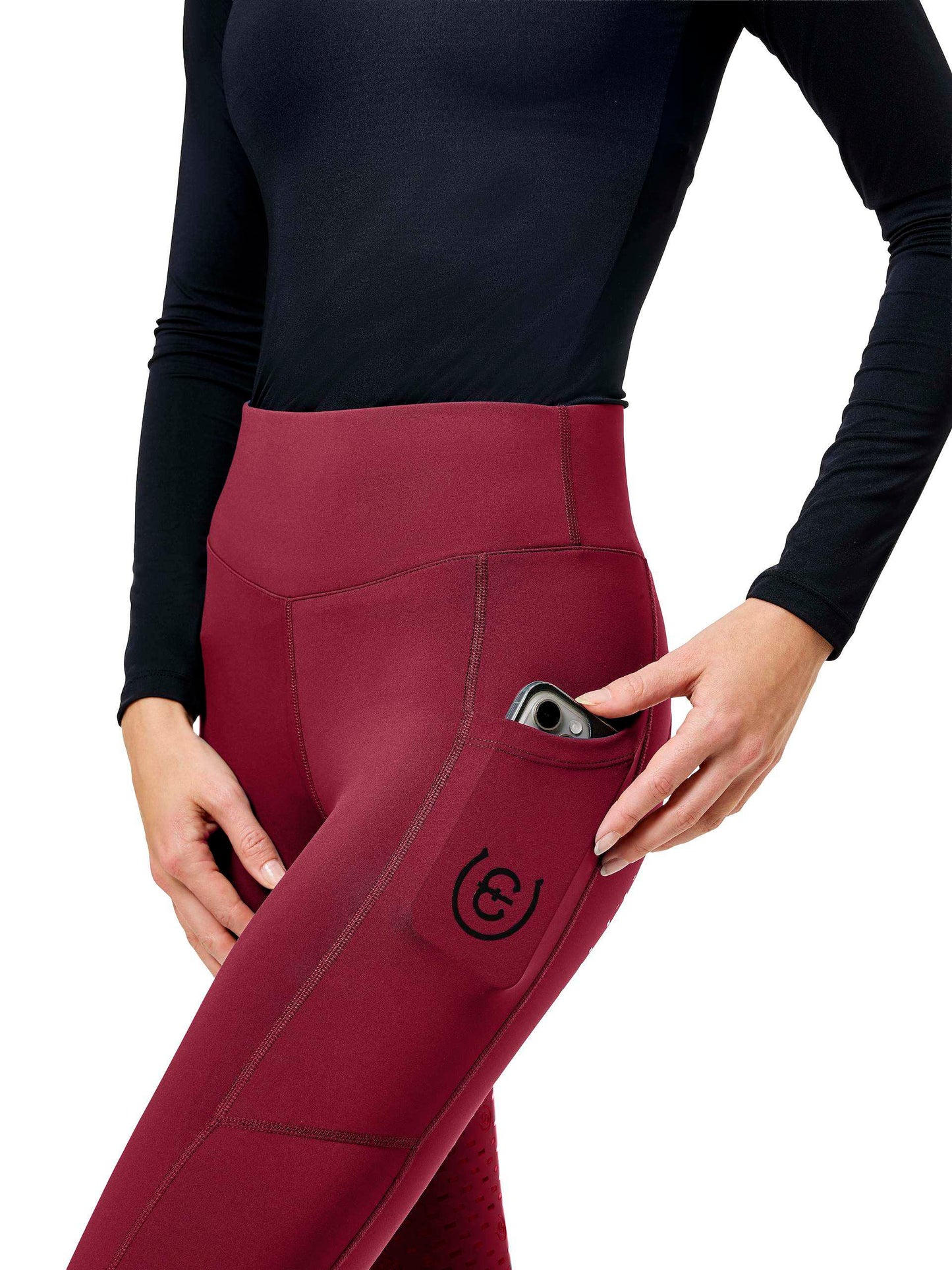 Equestrian Stockholm - FW26 Merlot - Riding Tights Movement rijlegging