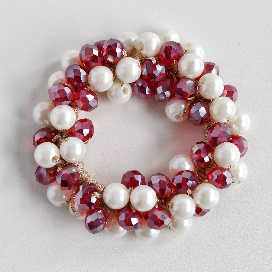 FMH - Glitterelastiek Pearl Party parels en glitterkralen (div. kleuren)