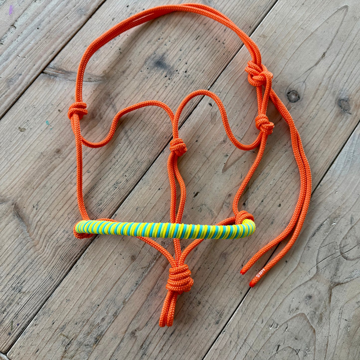 Horse Rope Shop - Nila 'Just Do It' rope halter, orange/green/yellow