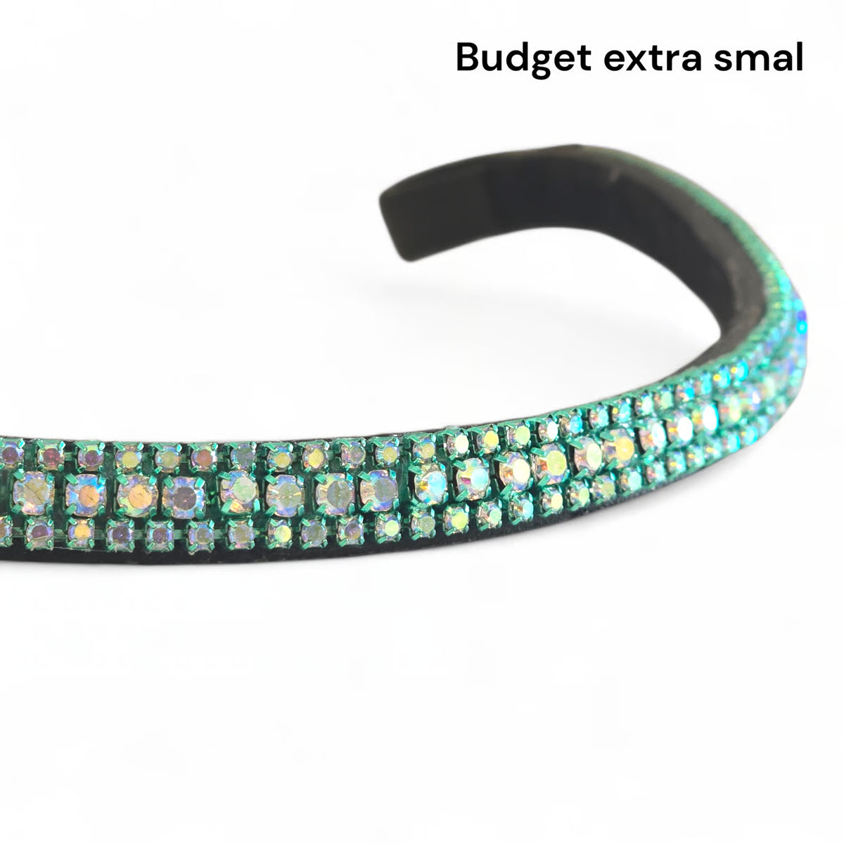 Moeders Mooiste Frontriemen - Budget frontriem "Extra Smal" Chrystal AB met turquoise Z/H-N