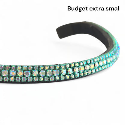 Moeders Mooiste Frontriemen - Budget frontriem "Extra Smal" Chrystal AB met turquoise Z/H-N