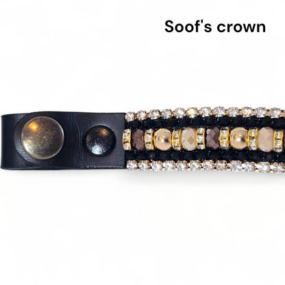 Moeders Mooiste Frontriemen - Deluxe “Soof's Crown” Z/H-D