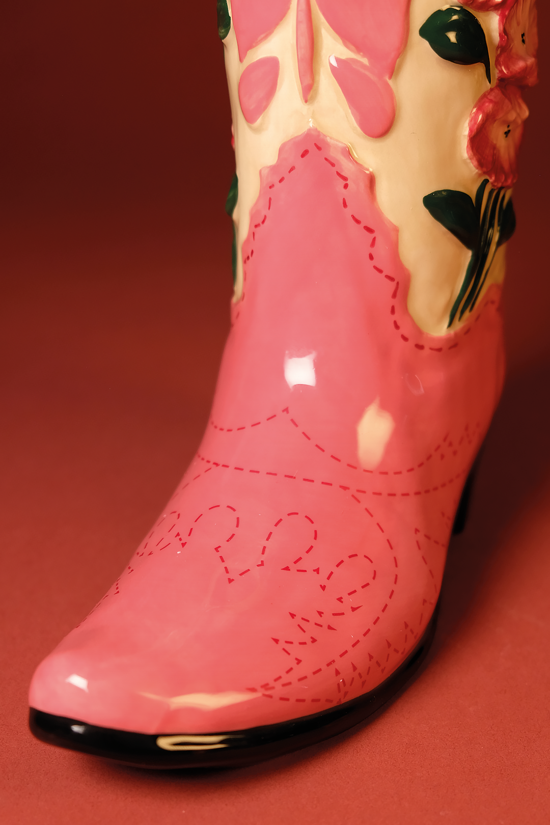 Blue Sky Clayworks - Vase botte Western peint à la main pour fleurs