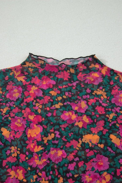 Pretty Bash - Flower Mesh Top short sleeves