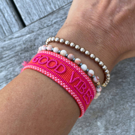 Parsley & Pepper - Good Vibes armband oranje/ rood/ roze