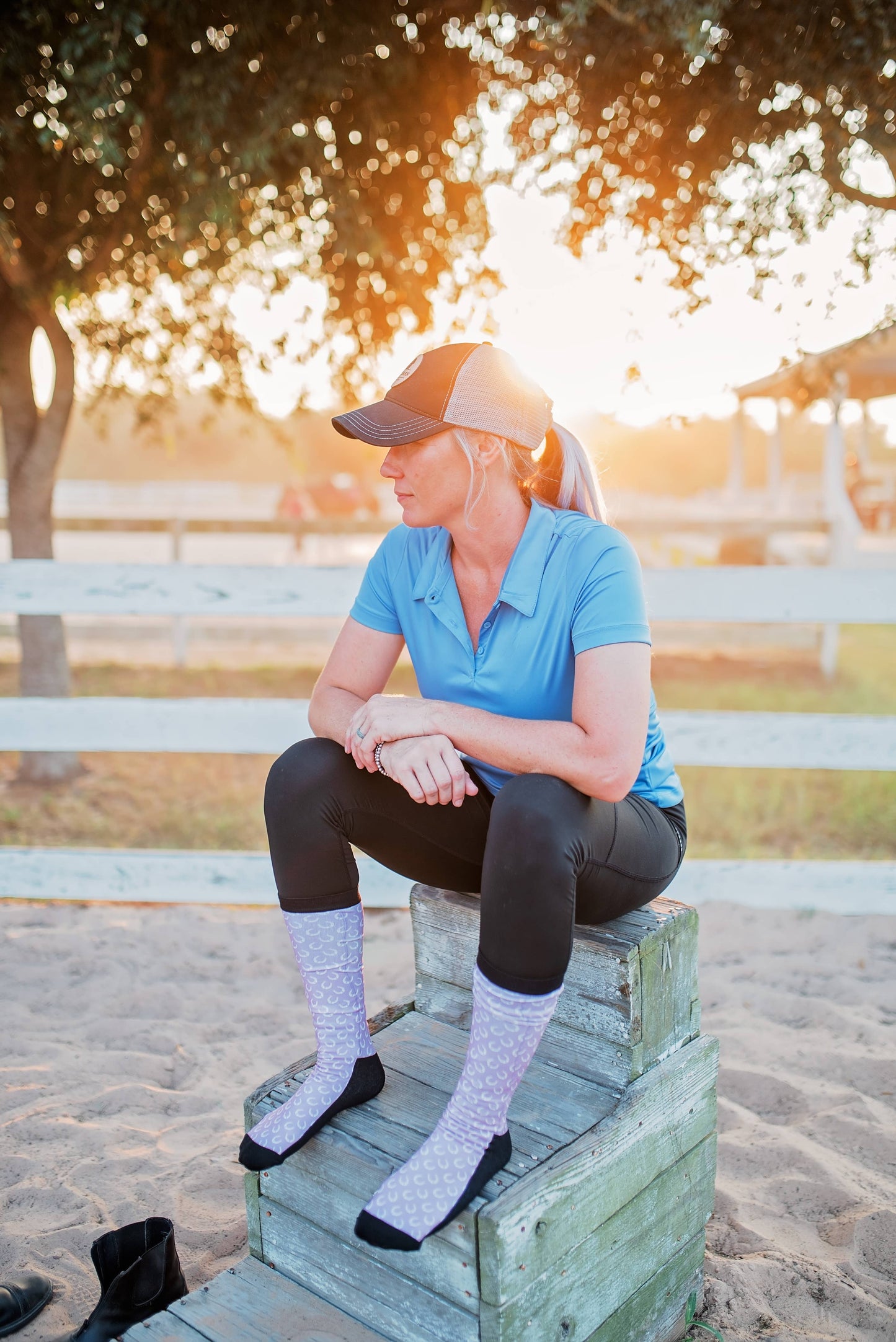 Red Barn - Laarzen sokken rijsokken Lavender Luck PETITE!