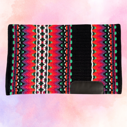 OP=OP - SB016 - Western oversized showblanket B - Zwart, oranje, paars, groen