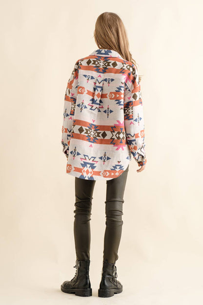 Blue B - Azteeks westernjack blouse van jacquard