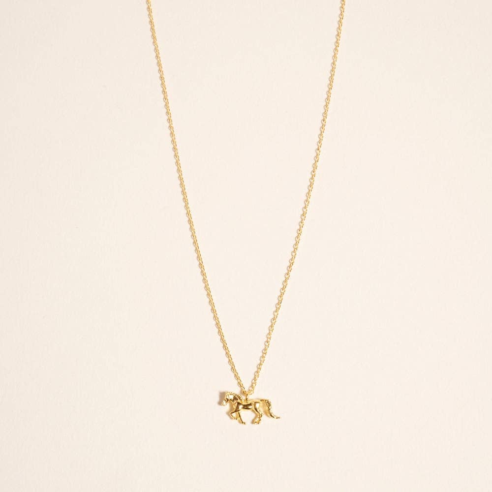 Designature - Gold Plated Rodeo Horse Western Necklace