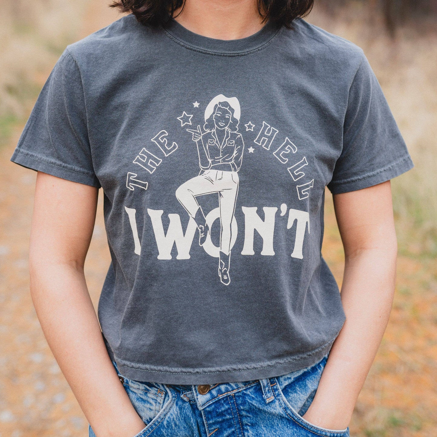 The Montana Scene - T-shirt boxy The Hell I Won't