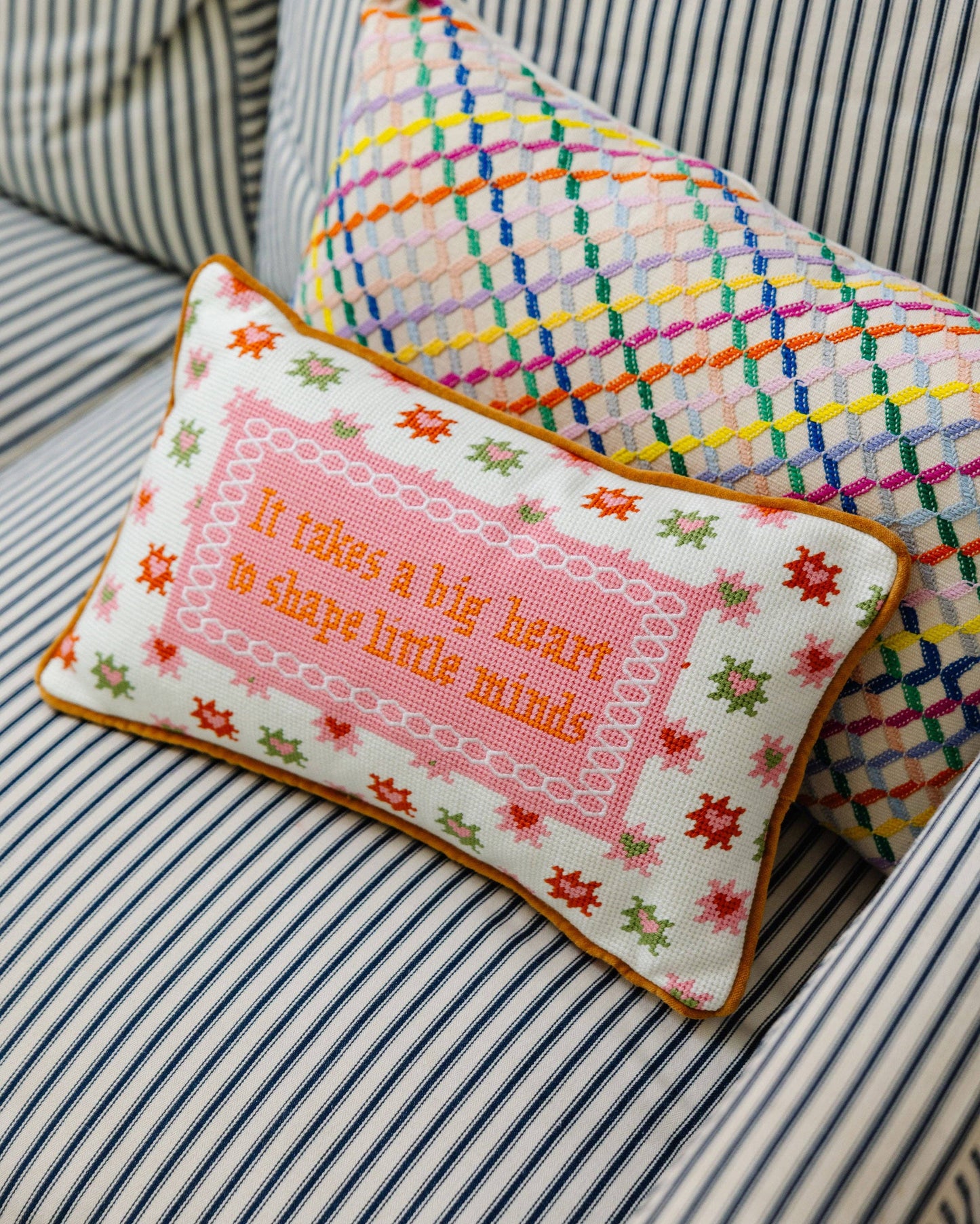 Furbish Studio - Embroidered cushion Big Heart