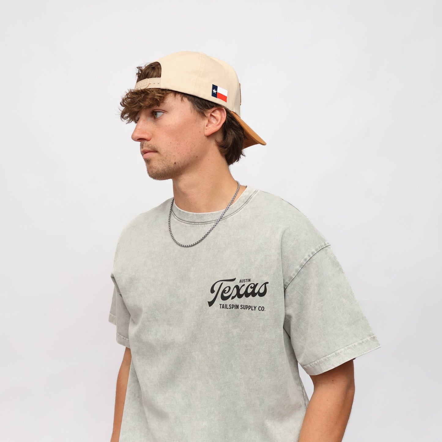 Tailspin - T-shirt unisexe gris clair Longhorn Country Austin Texas