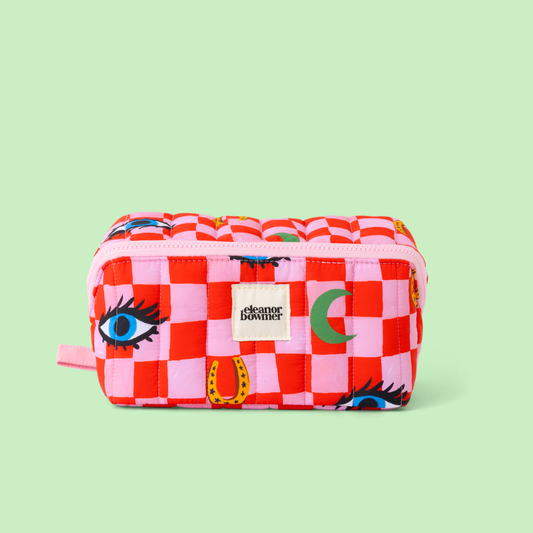 Eleanor Bowmer - Checker Icons Flat Lay Toiletry Case