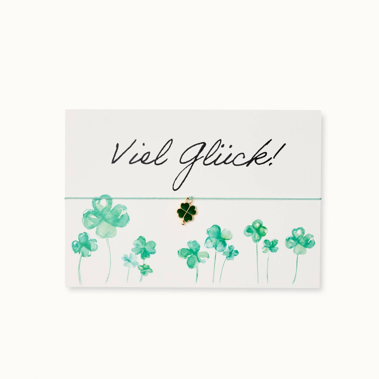 ByVivi - Armband met kaart: Viel Glück! geluk Klaver