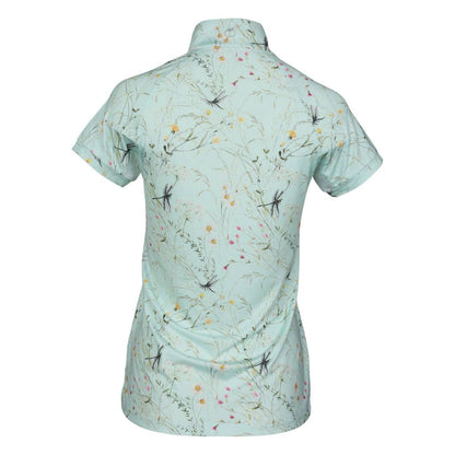 Dapplebay - Chemise d'équitation à manches courtes Dragonfly Meadow Green zip