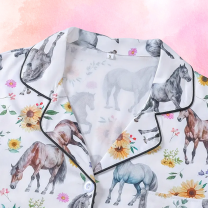 FMH - Dames zomerse pyjama set/ loungepak Grey Horse